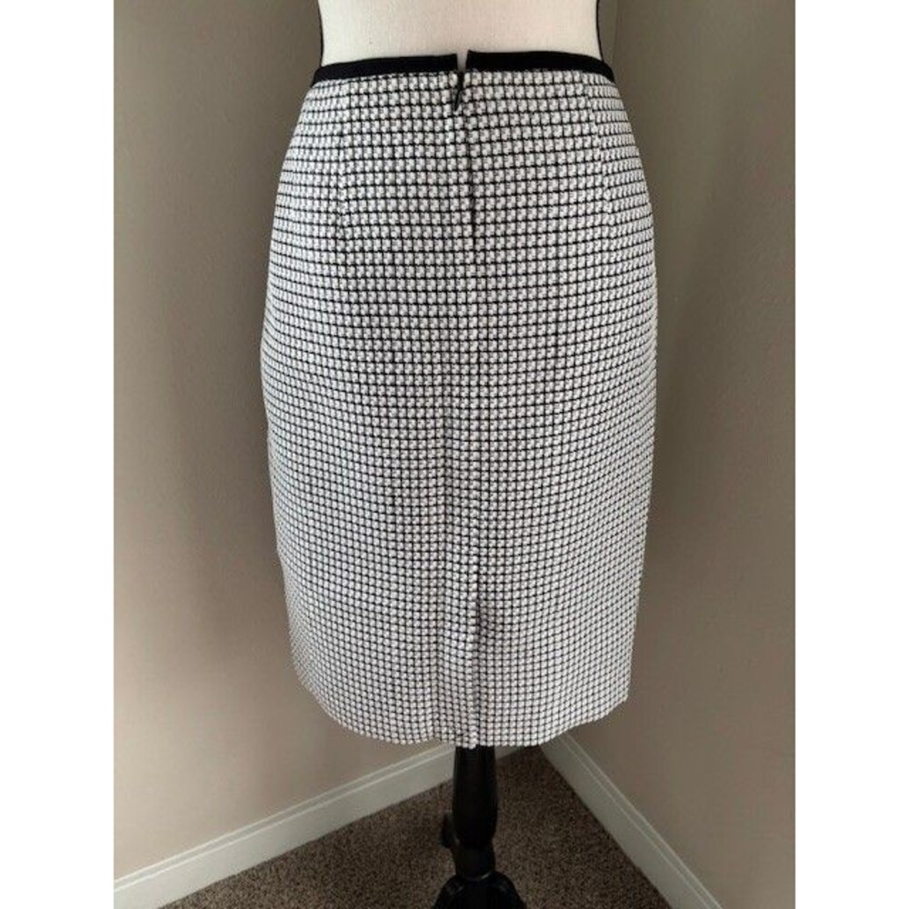 Calvin Klein Black/White Houndstooth Pencil Skirt Sz 6, Fully Lined, Vented NWT - Picture 7 of 8